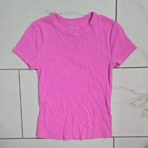 Old Navy Bright Pink Ribbed Tee